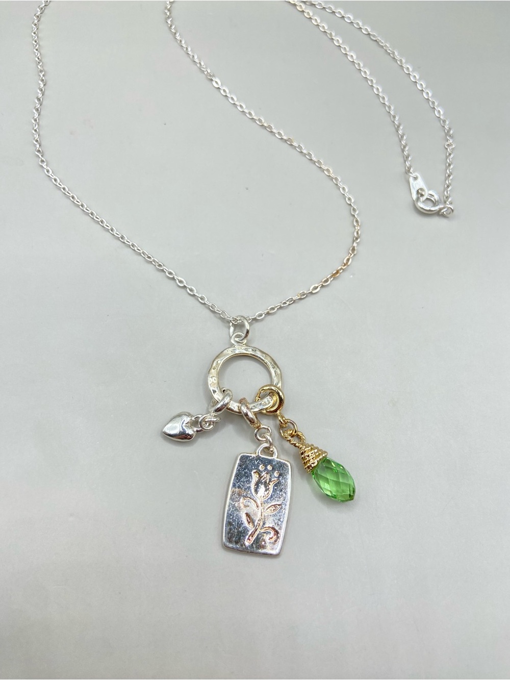 Silver Tone "My Daughter My Love" Charm Pendant Necklace